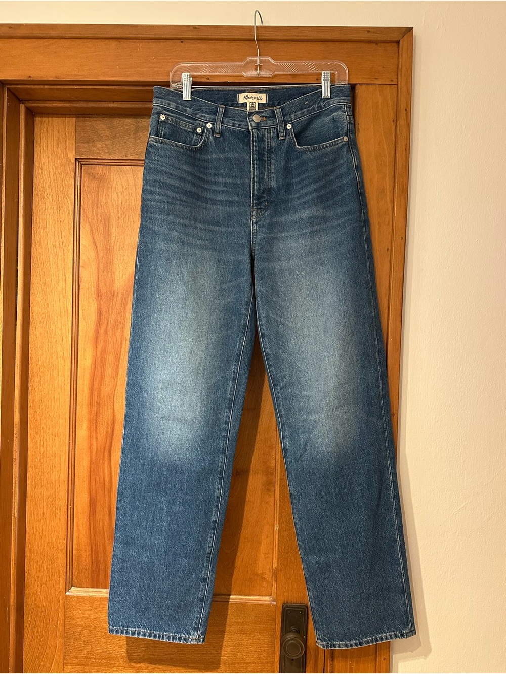 Madewell Low-Slung Straight Jeans, Size 27 Tall